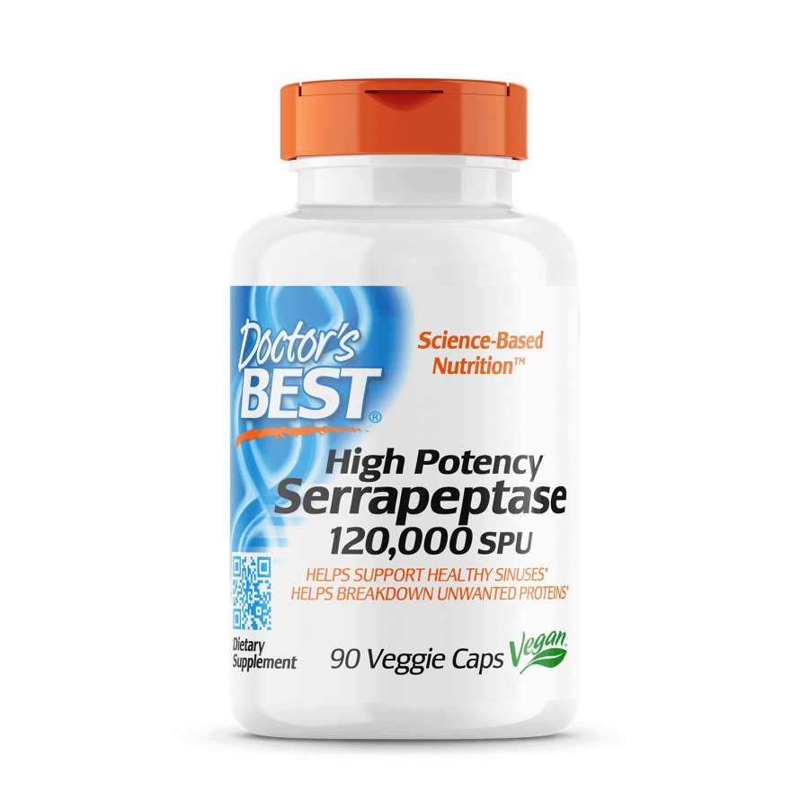 Doctor's BEST Натуральная добавка Doctor's Best Serrapeptase 120000 SPU High Potency, 90 капсул, , 