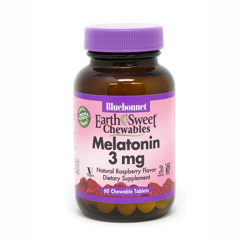 Bluebonnet Nutrition Восстановитель Bluebonnet Earth Sweet Chewables Melatonin 3 mg, 60 жевательных таблеток, , 