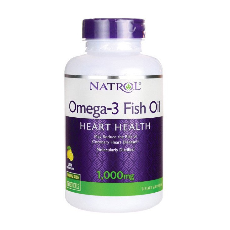 Омега 3 Natrol Omega-3 Fish Oil 1000 mg 90 капсул,  мл, Natrol. Омега 3 (Рыбий жир). Поддержание здоровья Укрепление суставов и связок Здоровье кожи Профилактика ССЗ Противовоспалительные свойства 