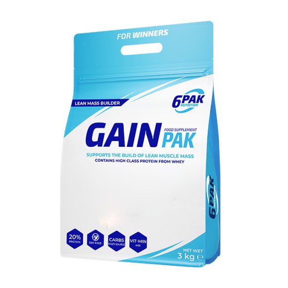 Гейнер 6PAK Nutrition Gain Pak, 3 кг Тропик,  ml, 6PAK Nutrition. Gainer. Mass Gain Energy & Endurance स्वास्थ्य लाभ 