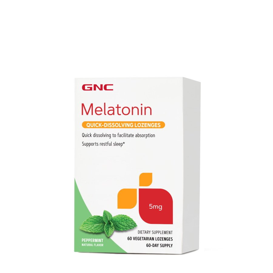 Восстановитель GNC Melatonin 5 mg Quick Dissolving, 60 леденцов - перечная мята,  ml, GNC. Post Workout. स्वास्थ्य लाभ 