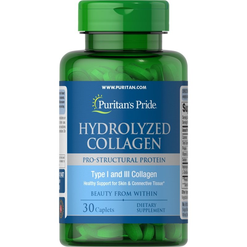 Для суставов и связок Puritan's Pride Hydrolyzed Collagen, 30 каплет,  ml, Puritan's Pride. For joints and ligaments. General Health Ligament and Joint strengthening 