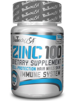 Zinc 100 mg /Zinc Max (цинк) BioTech USA 100 tab,  мл, BioTech. Витамины и минералы. Поддержание здоровья Укрепление иммунитета 