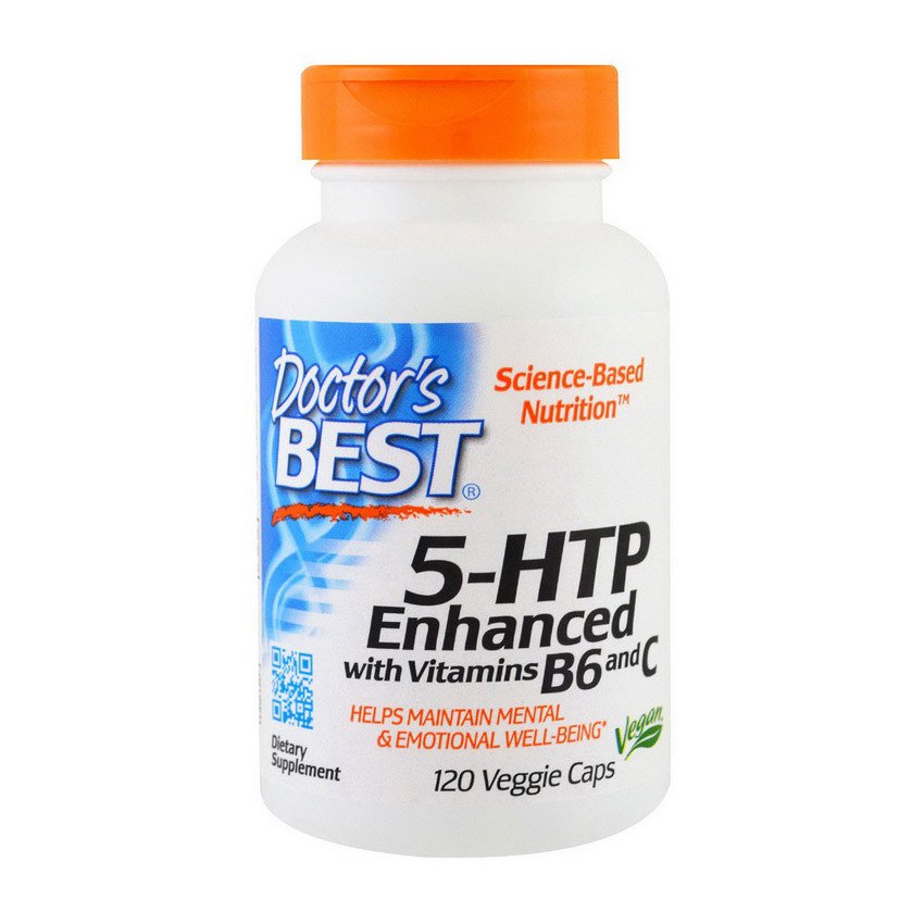 5-гидрокситриптофан Doctor's BEST 5-HTP 100 мг Enhanced with Vitamins B6 and C (120 капсул) доктор бест,  мл, Doctor's BEST. 5-HTP. 