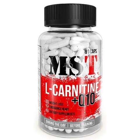 Жиросжигатель MST L-Carnitine + Q10, 90 капсул,  мл, MST Nutrition. Жиросжигатель. Снижение веса Сжигание жира 