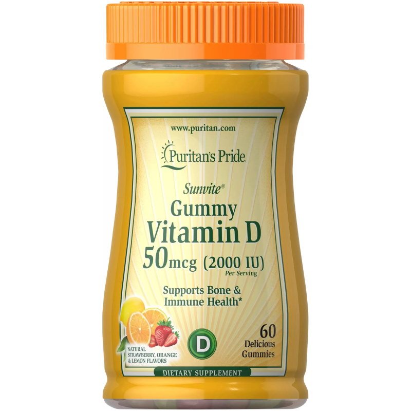Витамины и минералы Puritan's Pride Vitamin D3 10000 IU, 60 желеек,  мл, Puritan's Pride. Витамины и минералы. Поддержание здоровья Укрепление иммунитета 