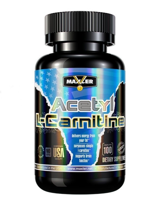 Acetyl L-Carnitine, 100 шт, Maxler. L-карнитин. Снижение веса Поддержание здоровья Детоксикация Стрессоустойчивость Снижение холестерина Антиоксидантные свойства 