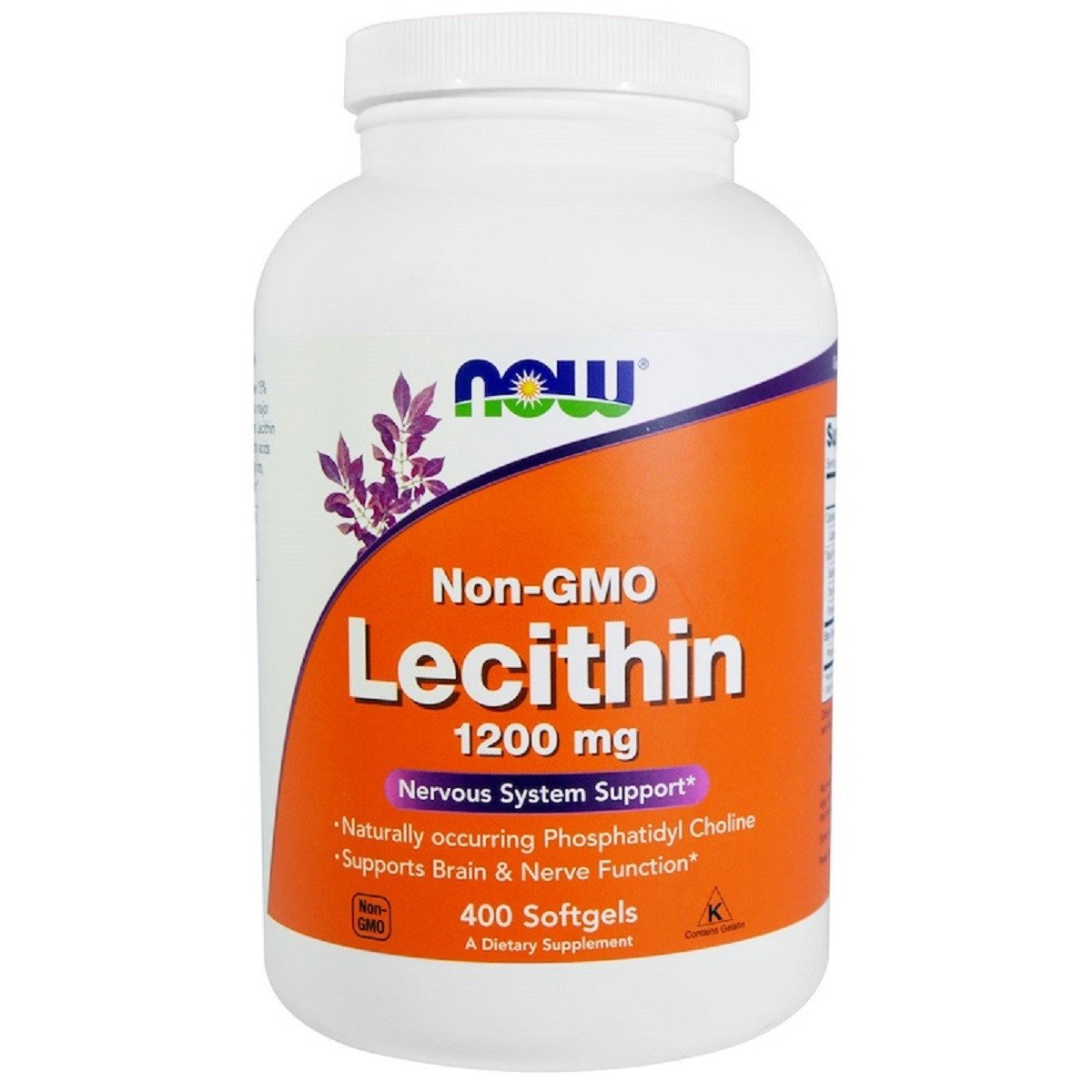 Лецитин 1200мг, Lecithin, NOW, 400 желатиновых капсул,  мл, Now. Лецитин. Поддержание здоровья 