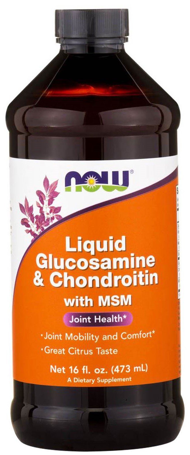 Liquid Glucosamine & Chondroitin with MSM, 473 ml, Now. Para articulaciones y ligamentos. General Health Ligament and Joint strengthening 