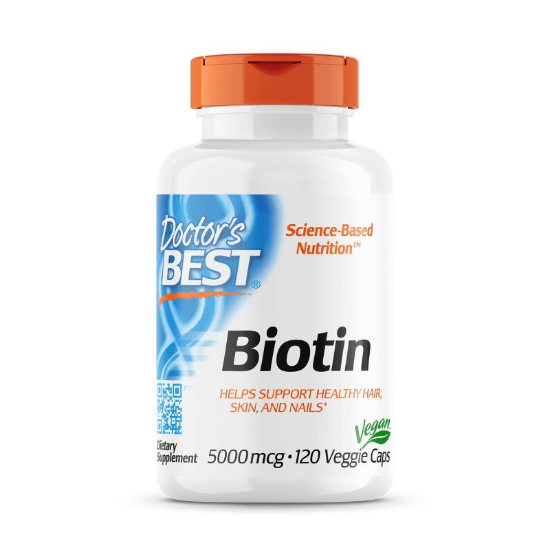 Doctor's BEST Витамины и минералы Doctor's Best Biotin 5000 mcg, 120 вегакапсул, , 