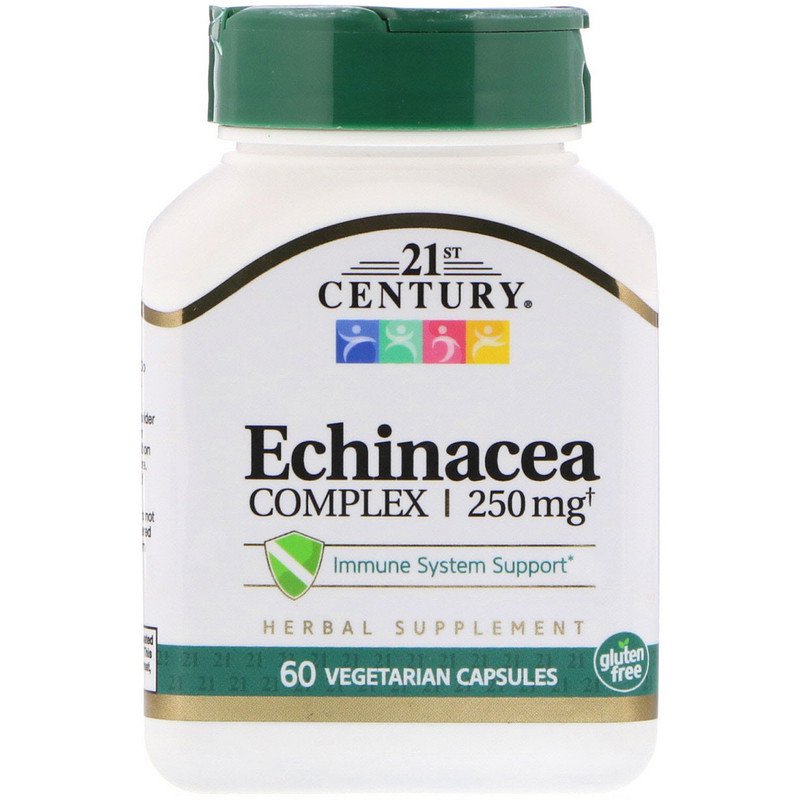 Харчова добавка для імунітету 21st Century Echinacea Complex 250 mg 60 VCaps,  ml, 21st Century. Special supplements. 