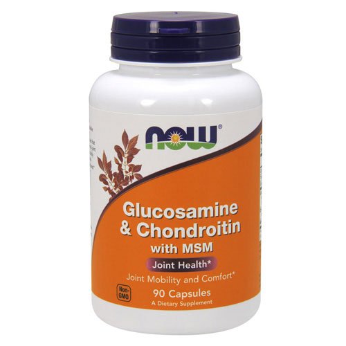 NOW Glucosamine & Chondroitin with MSM Capsules 90 капс Без вкуса,  мл, Now. Глюкозамин Хондроитин. Поддержание здоровья Укрепление суставов и связок 