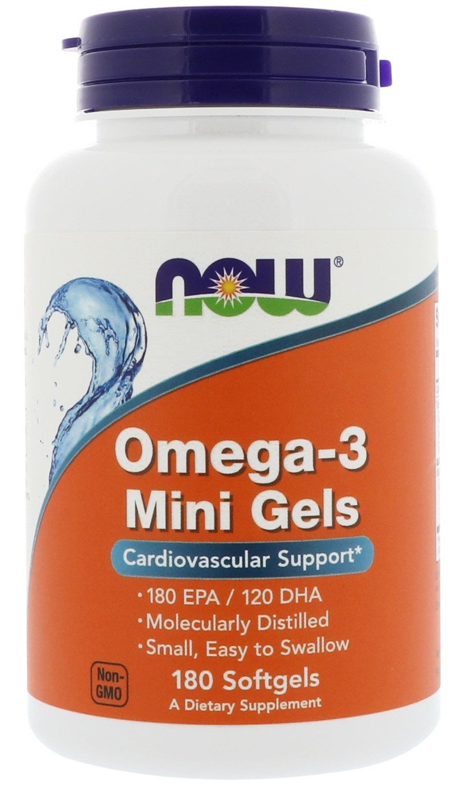 Omega-3 Mini Gels, 180 шт, Now. Омега 3 (Рыбий жир). Поддержание здоровья Укрепление суставов и связок Здоровье кожи Профилактика ССЗ Противовоспалительные свойства 