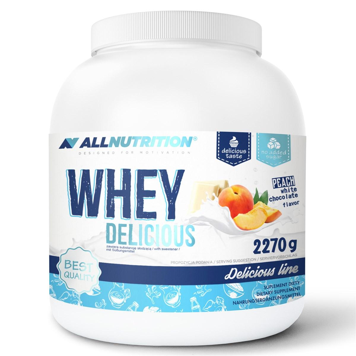 AllNutrition Сывороточный протеин концентрат AllNutrition Whey Delicious (2,27 кг) алл нутришн вей White Chocolate with Peach, ,