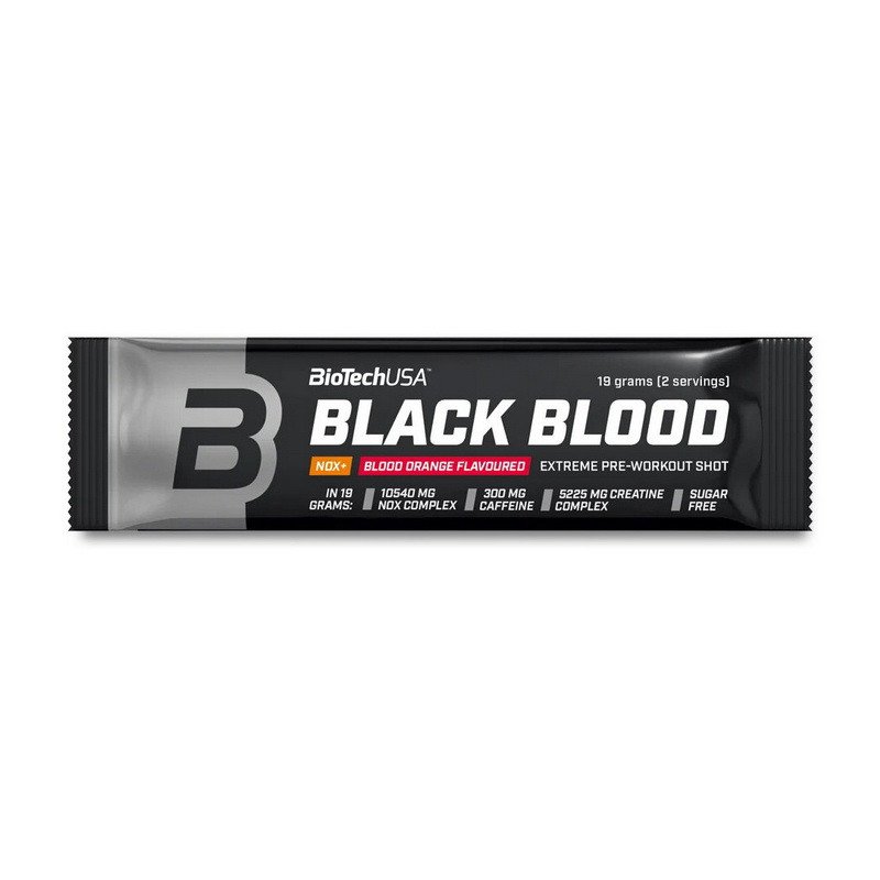 Предтреник BioTech Black Blood Nox+ (19 g) биотеч блек блад blueberry-lime,  мл, BioTech. Предтренировочный комплекс. Энергия и выносливость 