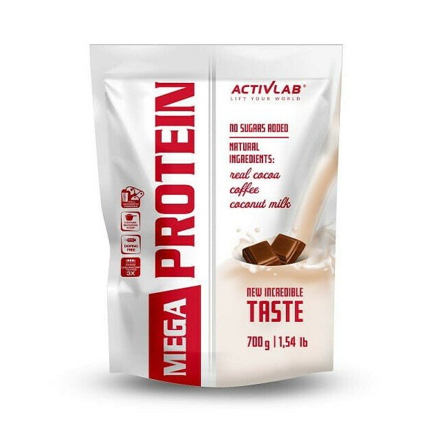 Сывороточный протеин концентрат Activlab Mega Protein 700 грамм Кокос белый шоколад,  мл, ActivLab. Сывороточный концентрат. Набор массы Восстановление Антикатаболические свойства 