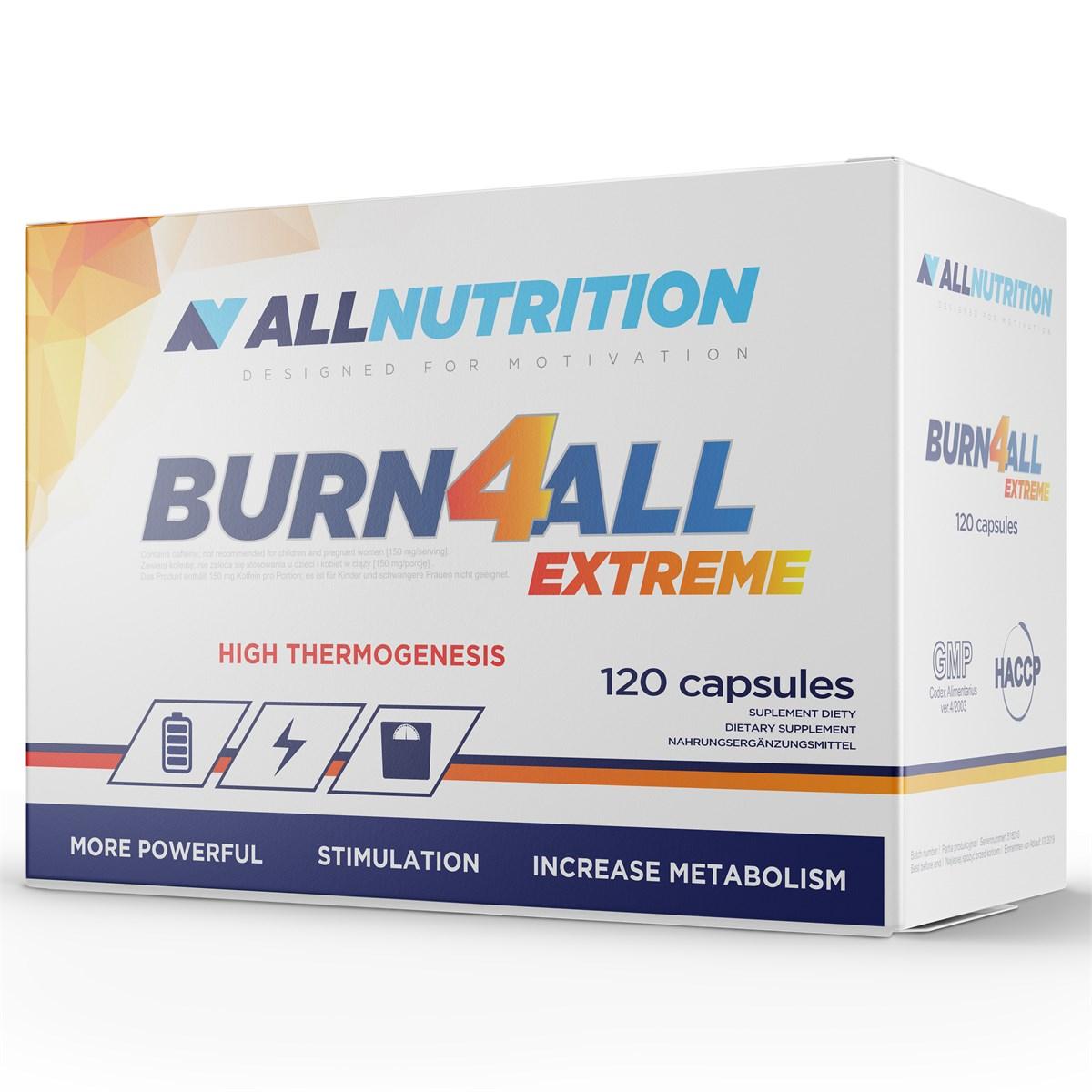 Жиросжигатель AllNutrition Burn4all Extreme (120 капс) алл нутришн,  мл, AllNutrition. Жиросжигатель. Снижение веса Сжигание жира 