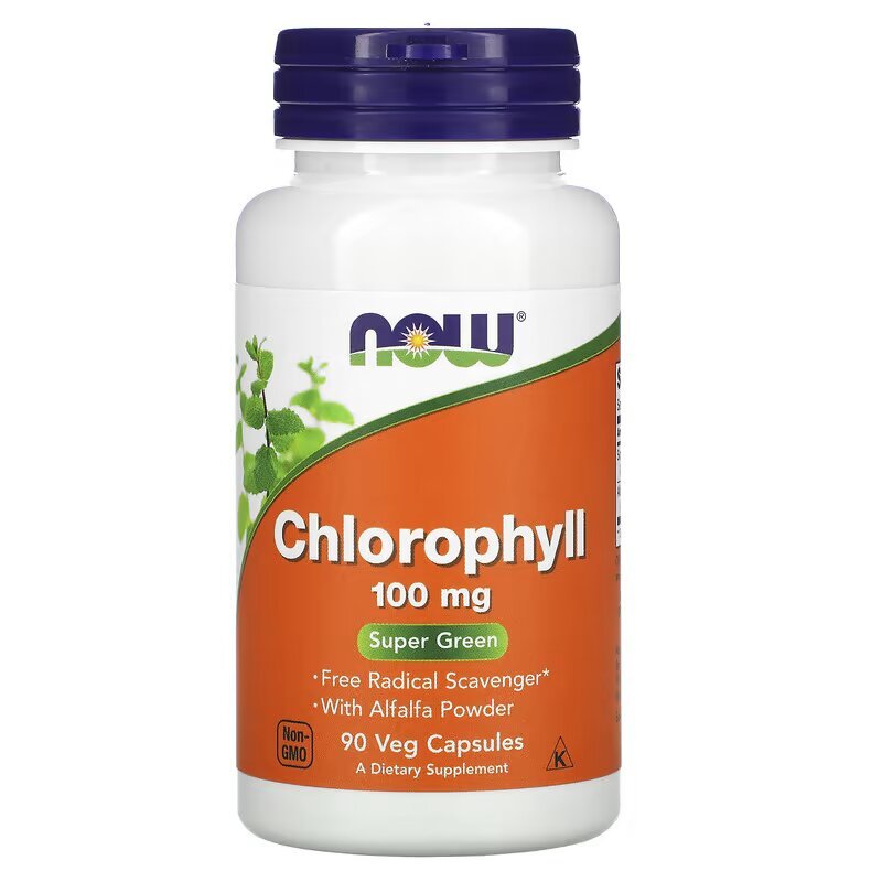 Натуральная добавка NOW Chlorophyll 100 mg, 90 вегакапсул,  мл, Now. Hатуральные продукты. Поддержание здоровья 