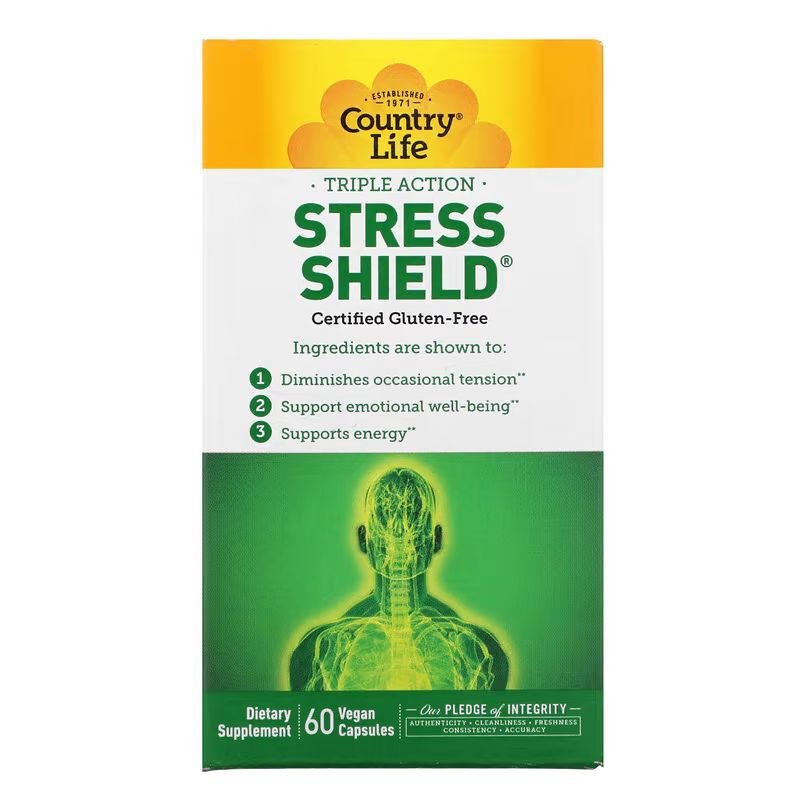 Натуральная добавка Country Life Stress Shield, 60 вегакапсул,  ml, Country Life. Natural Products. General Health 