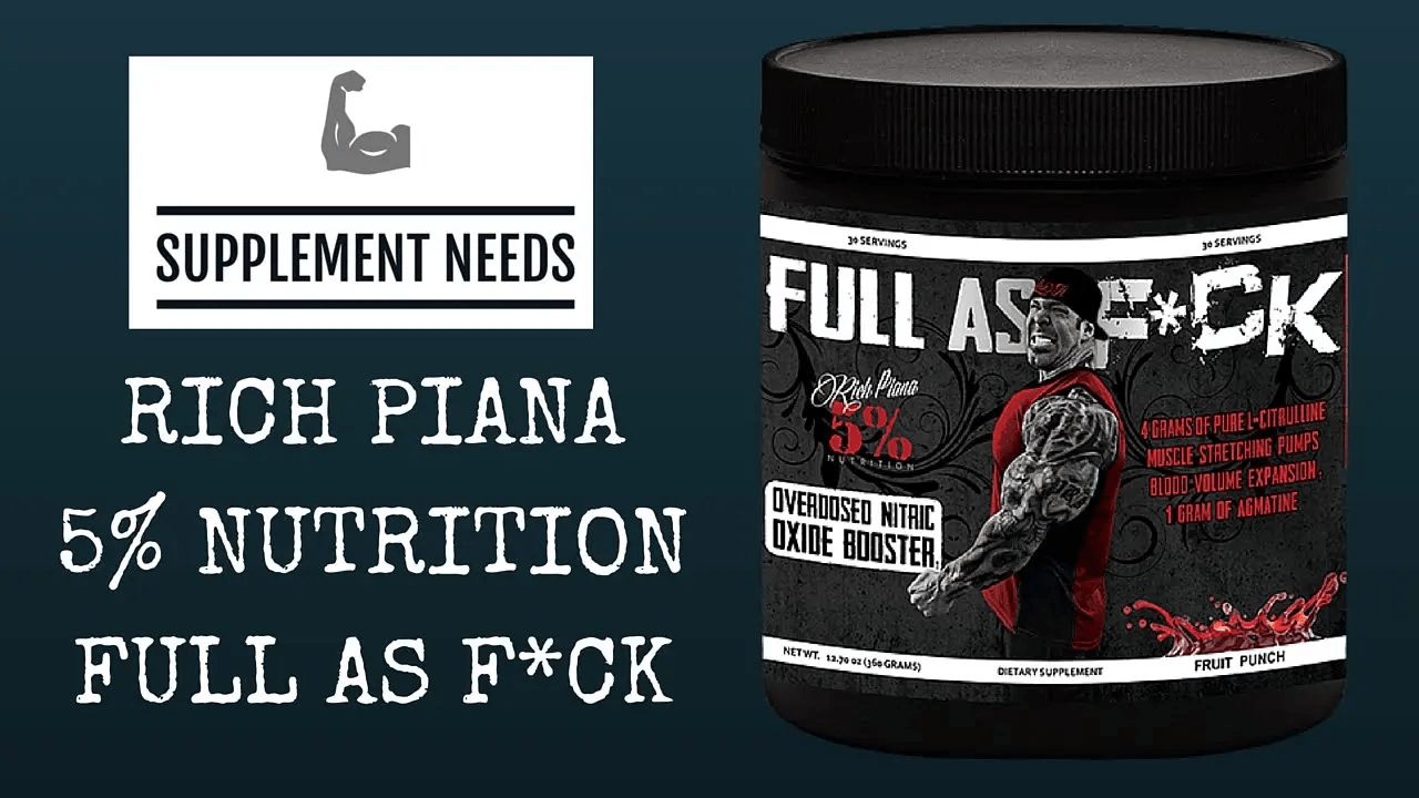 Rich Piana 5% Nutrition  Full As F*ck 360g / 30 servings,  мл, Rich Piana 5%. Предтренировочный комплекс