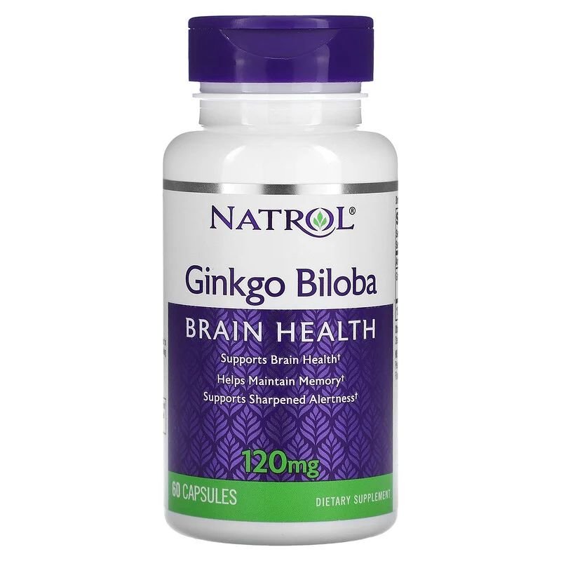 Натуральная добавка Natrol Ginkgo Biloba 120 mg, 60 капсул,  мл, Natrol. Hатуральные продукты. Поддержание здоровья 