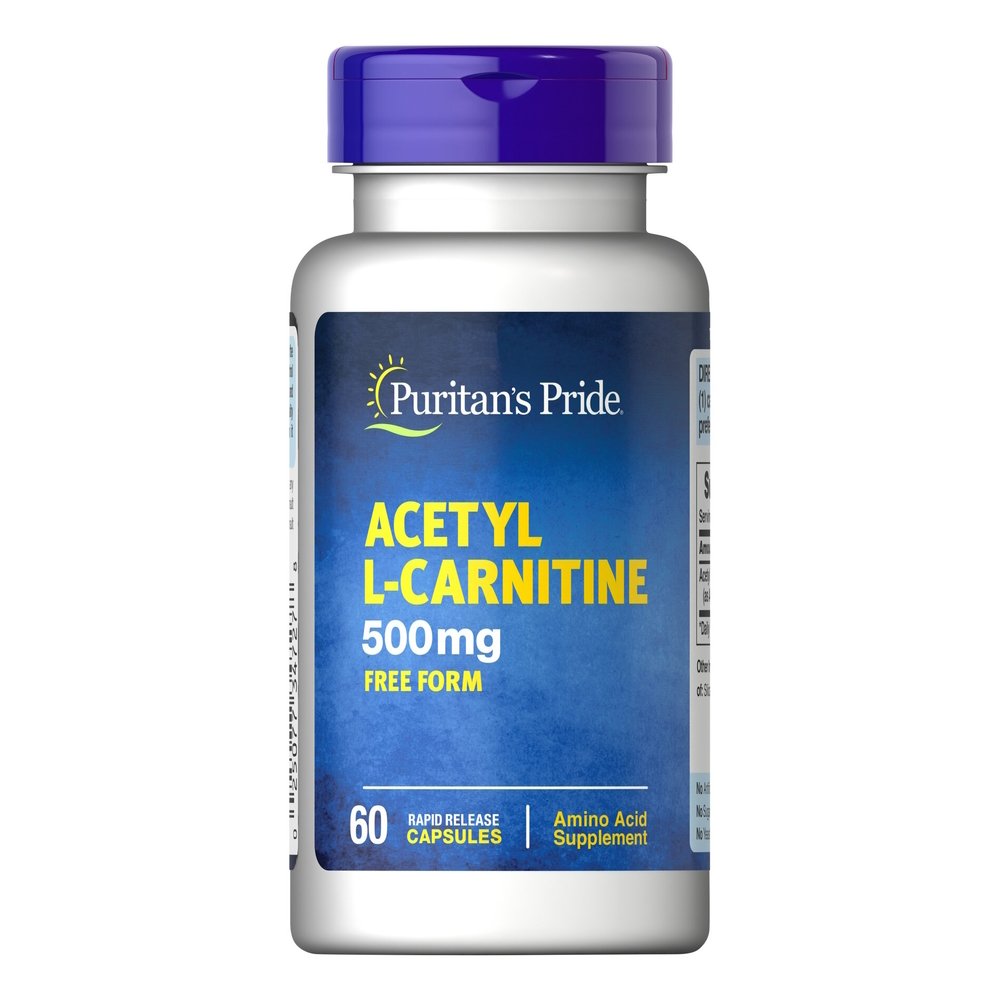 Жиросжигатель Puritan's Pride Acetyl L-Carnitine 500 mg, 60 капсул,  ml, Puritan's Pride. Fat Burner. Weight Loss Fat burning 