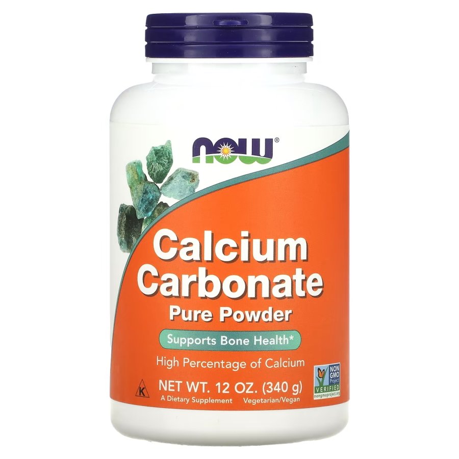 Витамины и минералы NOW Calcium Carbonate Powder, 340 грамм,  ml, Now. Vitamins and minerals. General Health Immunity enhancement 