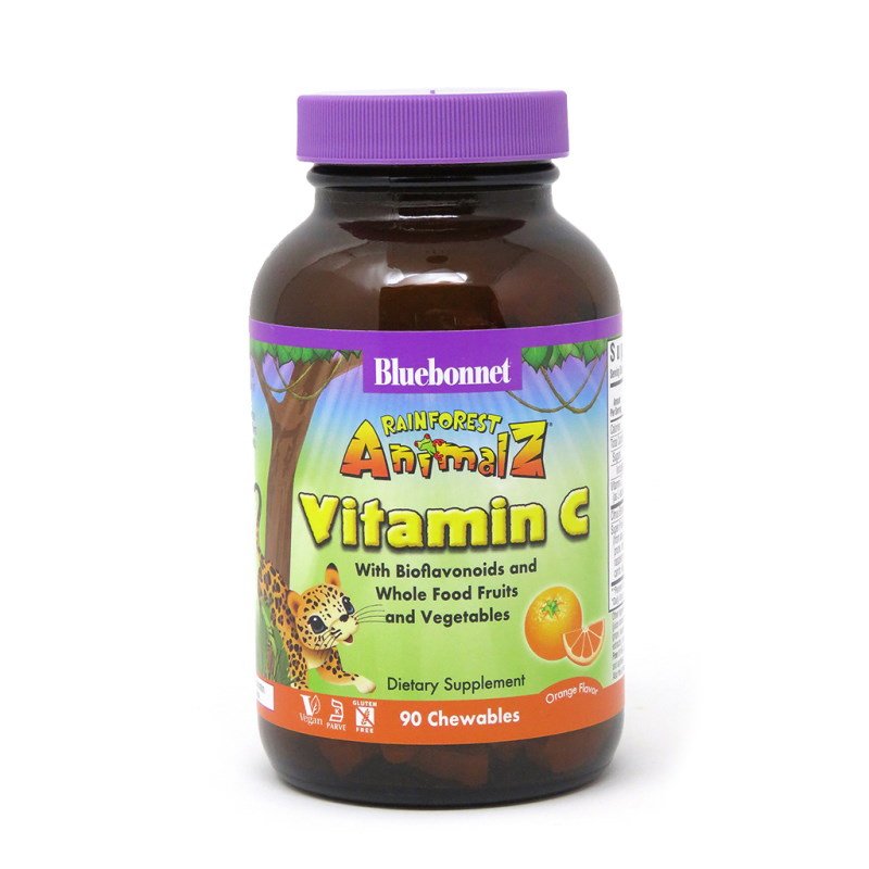 Bluebonnet Nutrition Витамины и минералы Bluebonnet Rainforest Animalz Vitamin С for kids, 90 жевательных таблеток, , 