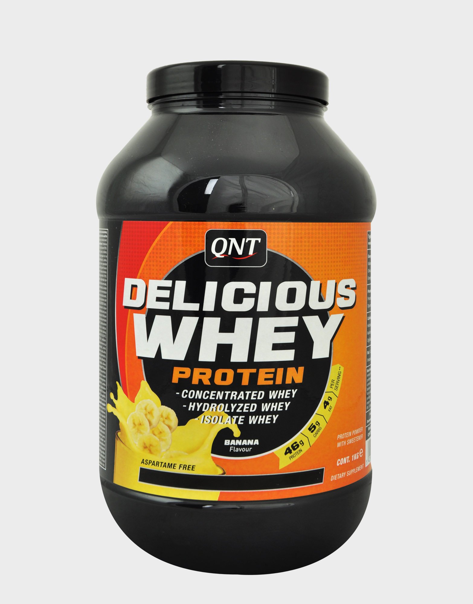Delicious Whey Protein, 1000 g, QNT. Whey Concentrate. Mass Gain recovery Anti-catabolic properties 