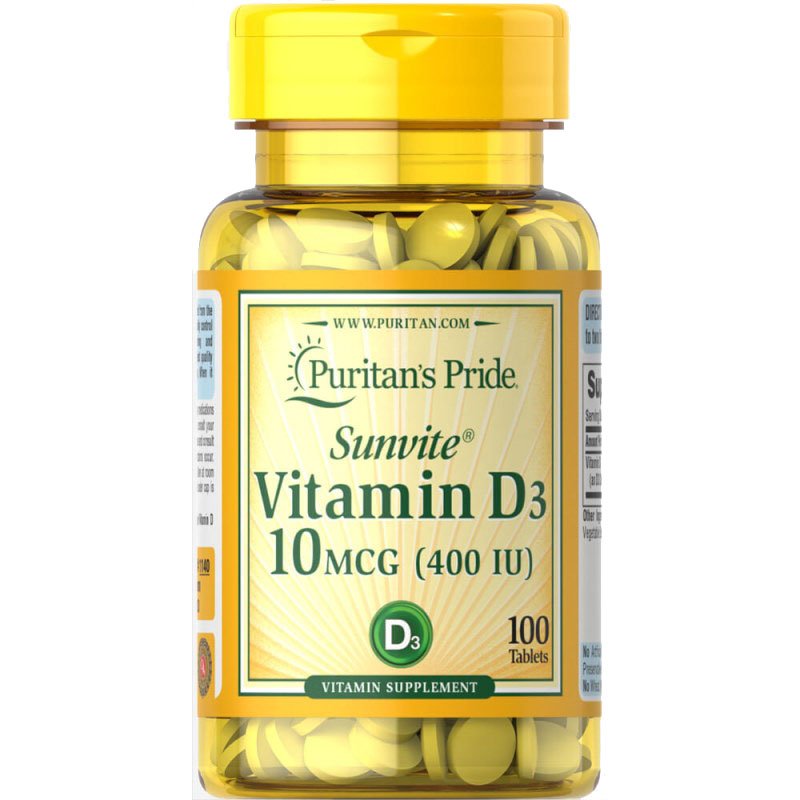 Витамины и минералы Puritan's Pride Vitamin D3 400 IU, 100 таблеток,  мл, Puritan's Pride. Витамины и минералы. Поддержание здоровья Укрепление иммунитета 
