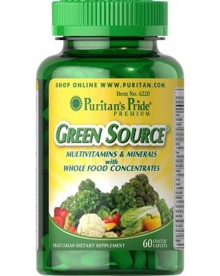 Green Source Multivitamin & Minerals, 60 pcs, Puritan's Pride. Vitamin Mineral Complex. General Health Immunity enhancement 