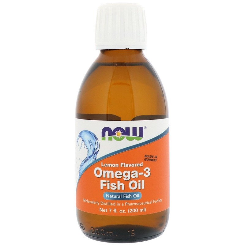 Omega-3 Fish Oil Lemon Flavored NOW Foods 200 ml,  мл, Now. Омега 3 (Рыбий жир). Поддержание здоровья Укрепление суставов и связок Здоровье кожи Профилактика ССЗ Противовоспалительные свойства 