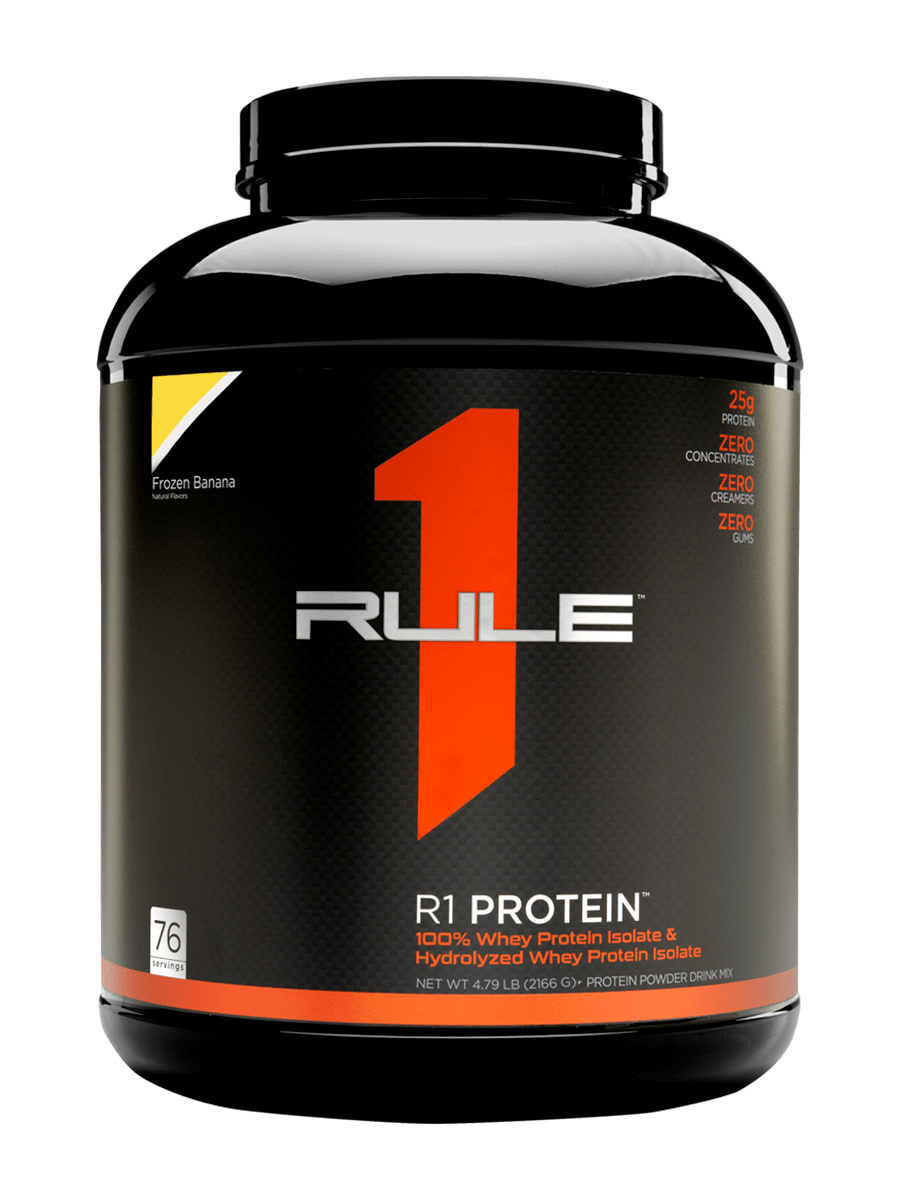 Сывороточный протеин изолят R1 (Rule One) R1 Protein 2166 грамм Морозный банан,  мл, Rule One Proteins. Сывороточный изолят. Сухая мышечная масса Снижение веса Восстановление Антикатаболические свойства 