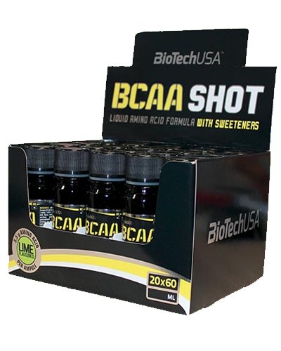 BCAA Shot, 20 шт, BioTech. BCAA. Снижение веса Восстановление Антикатаболические свойства Сухая мышечная масса 