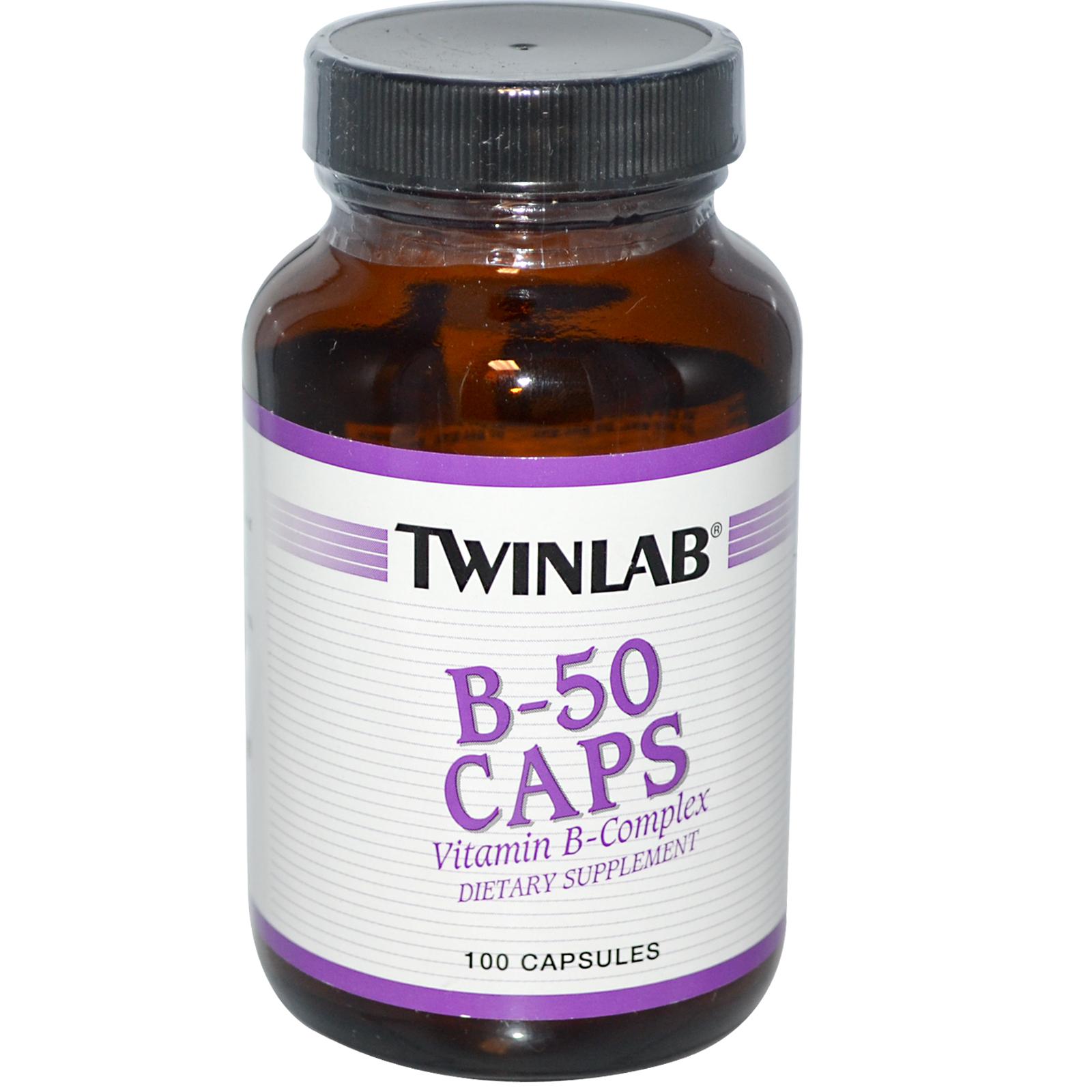 B-50 Caps, 100 шт, Twinlab. Витамин B. Поддержание здоровья 