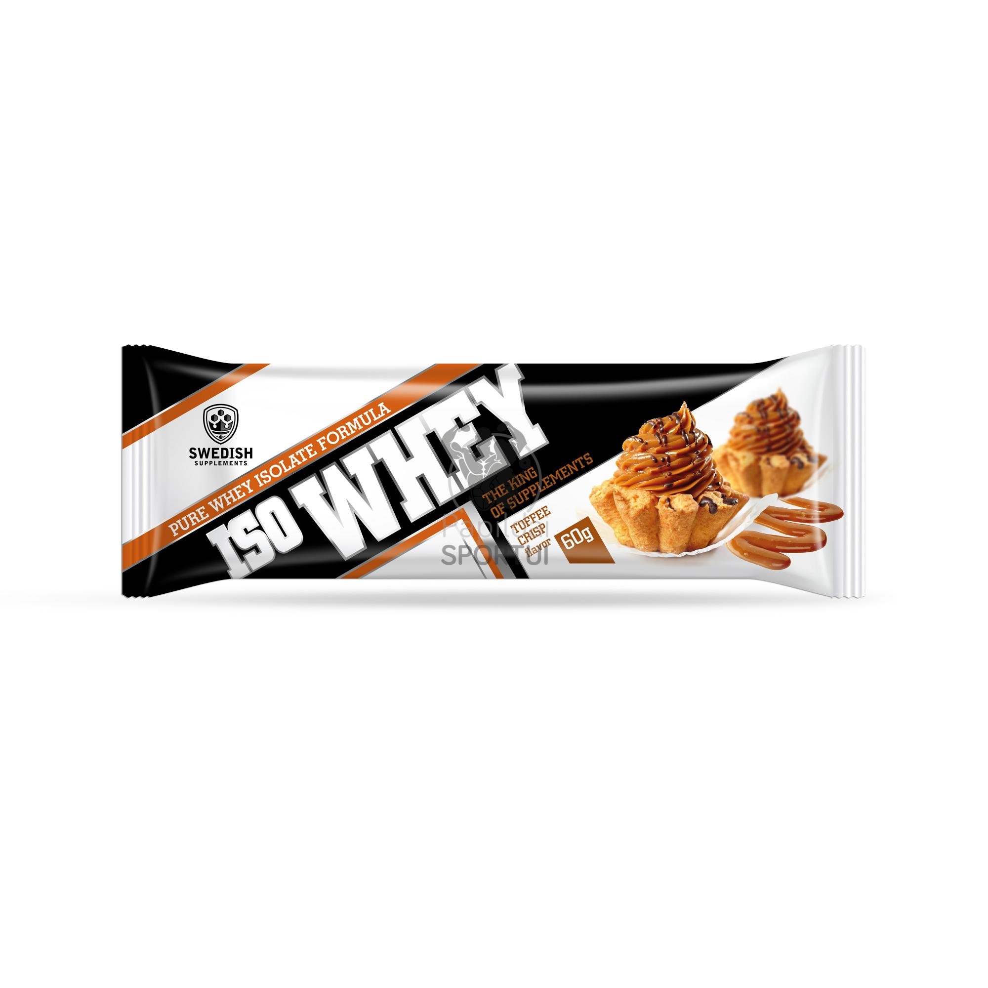 Iso Whey Bar, 60 g, Swedish Supplements. Whey Isolate. Lean muscle mass Weight Loss recovery Anti-catabolic properties 
