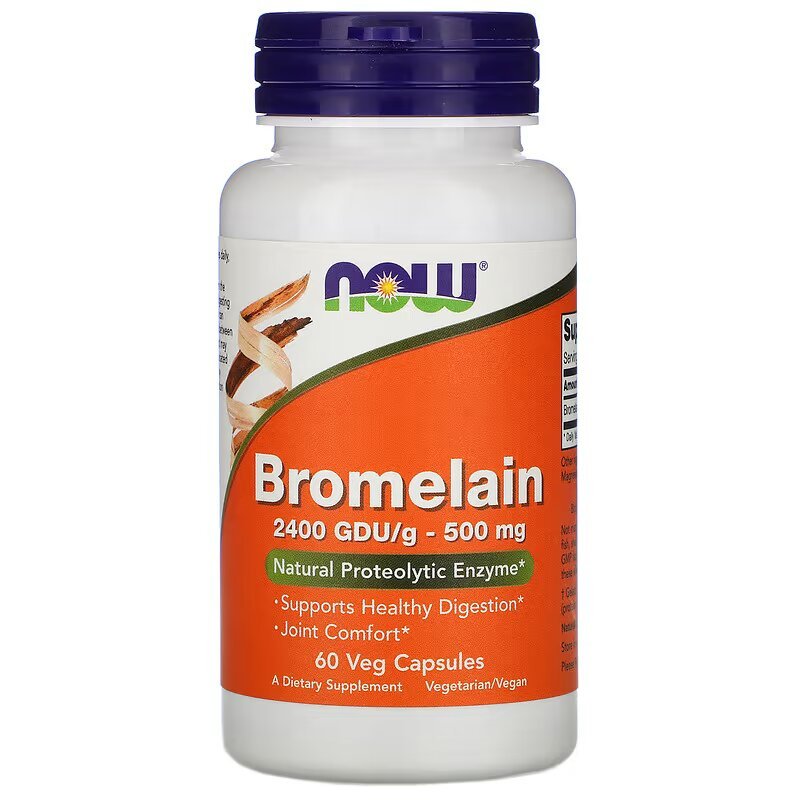 Натуральная добавка NOW Bromelain 500 mg, 60 вегакапсул,  мл, Now. Hатуральные продукты. Поддержание здоровья 