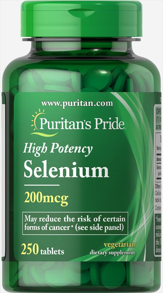 Витамины и минералы Puritan's Pride Selenium 200 mcg, 250 таблеток,  ml, Puritan's Pride. Vitamins and minerals. General Health Immunity enhancement 