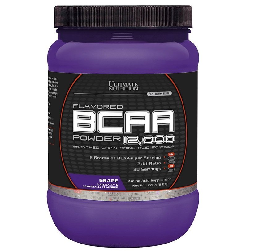 BCAA 12000 Flavored, 228 г, Ultimate Nutrition. BCAA. Снижение веса Восстановление Антикатаболические свойства Сухая мышечная масса 