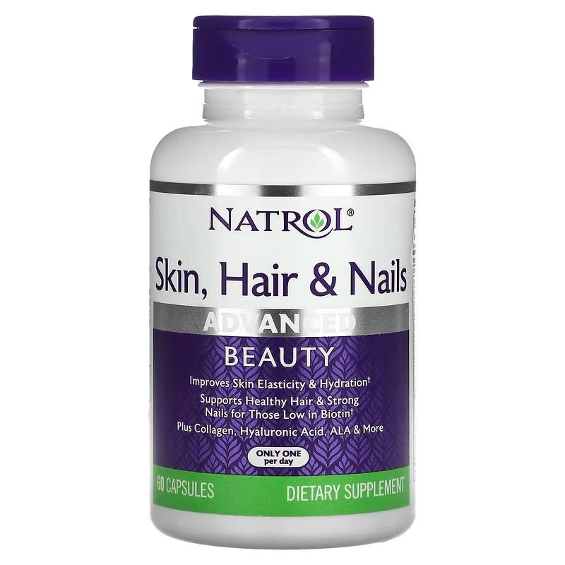 Витамины и минералы Natrol Skin Hair &amp; Nails Advanced Beauty, 60 капсул,  ml, Natrol. Vitamins and minerals. General Health Immunity enhancement 