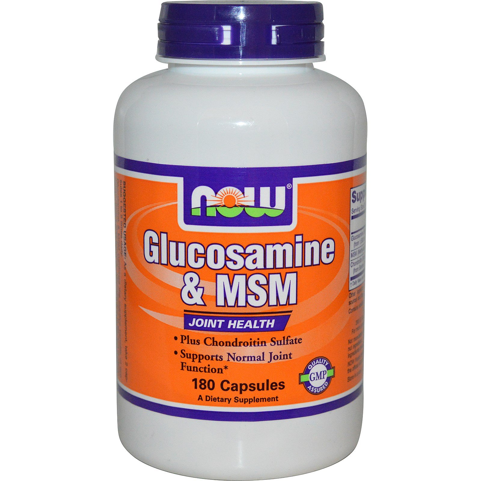 Glucosamine & MSM, 180 шт, Now. Хондропротекторы. Поддержание здоровья Укрепление суставов и связок 