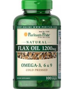 Flax Oil 1200, 100 шт, Puritan's Pride. Комплекс жирных кислот. Поддержание здоровья 