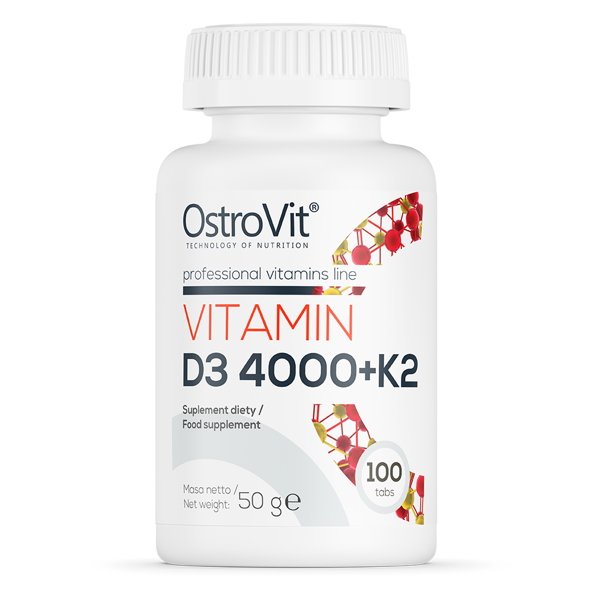 Витамины и минералы OstroVit Vitamin D3 4000 +K2, 100 таблеток,  мл, OstroVit. Витамин D. 