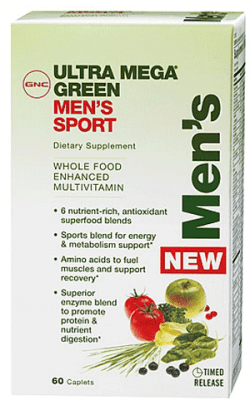 Ultra Mega Green Men's Sport, 60 pcs, GNC. Vitamin Mineral Complex. General Health Immunity enhancement 