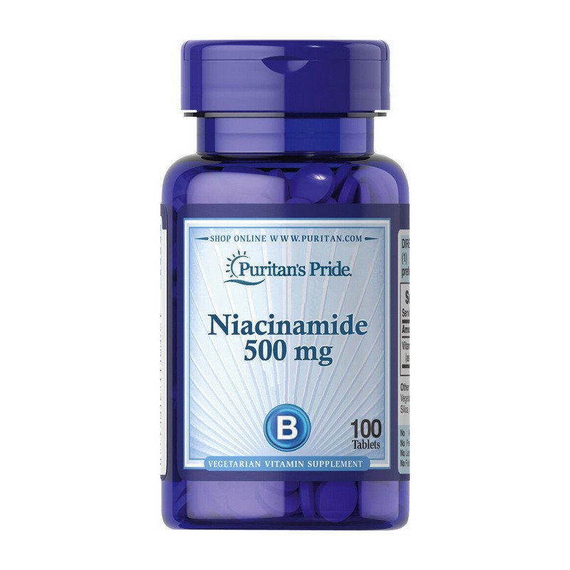 Ниацинамид Puritan's Pride Niacinamide 500 mg 100 таблеток,  мл, Puritan's Pride. Витамин B. Поддержание здоровья 