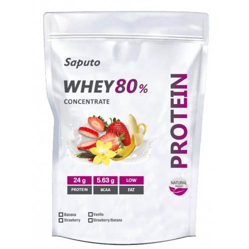 Протеин Saputo Whey Concentrate 80%, 2 кг Клубника,  ml, San. Proteína. Mass Gain recuperación Anti-catabolic properties 