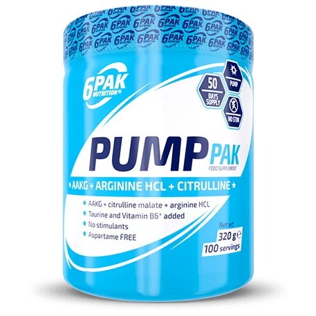 Предтренировочный комплекс 6PAK Nutrition Pump Pak, 320 грамм Грейпфрут-малина,  мл, 6PAK Nutrition. Предтренировочный комплекс. Энергия и выносливость 