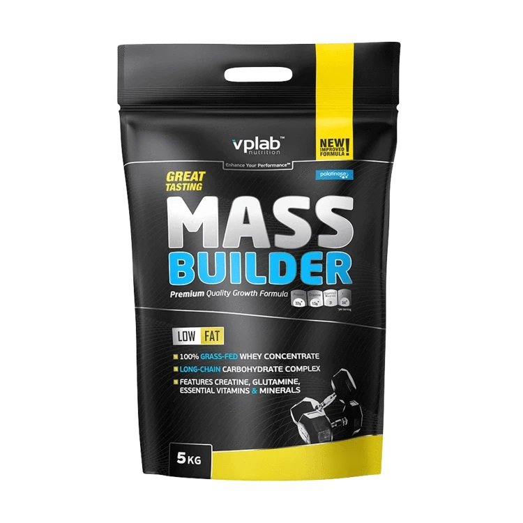 Гейнер VPLab Mass Builder, 5 кг Клубника,  ml, VP Lab. Gainer. Mass Gain Energy & Endurance recovery 