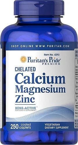Puritan's Pride	Chelated Calcium Magnesium Zinc 250 tabs,  мл, Puritan's Pride. Витамины и минералы. Поддержание здоровья Укрепление иммунитета 