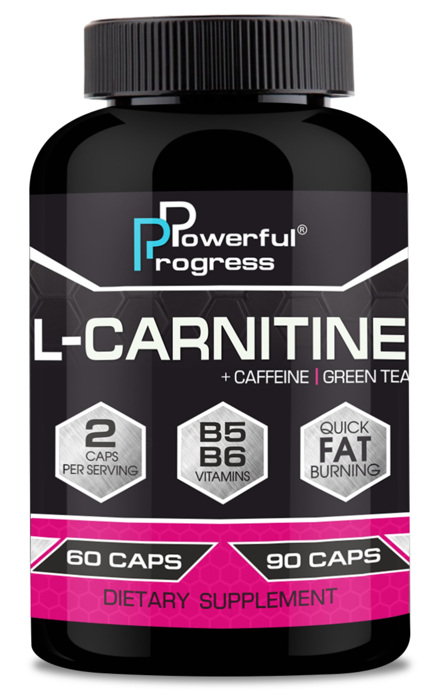 L-Carnitine, 90 шт, Powerful Progress. L-карнитин. Снижение веса Поддержание здоровья Детоксикация Стрессоустойчивость Снижение холестерина Антиоксидантные свойства 